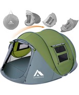 4 Person Easy Pop Up Tent Waterproof Automatic Setup 2 Doors-Instant Family - £87.66 GBP