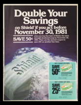 1981 Shield Extra Strength Deodorant Soap Circular Coupon Advertisement - £14.85 GBP