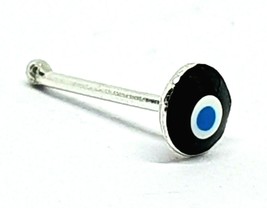 Evil Eye Nose Stud Enamelled Nazar 22g (0.6mm) 925 Silver Protective Ball End - £5.50 GBP