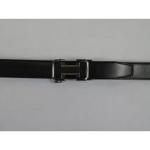 Men VALENTINI Leather Track Belt Adjustable Removable Buckle V536 Black image 3