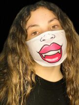 Face Mask Washable Reusable Cartoon Sexy Vampire Smile Colorfull Light F... - $8.96