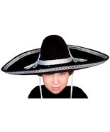 HMS Men&#39;s Mexican Sombrero 24 Inch Wide Simulated Wool with Silver Trim,... - $34.99