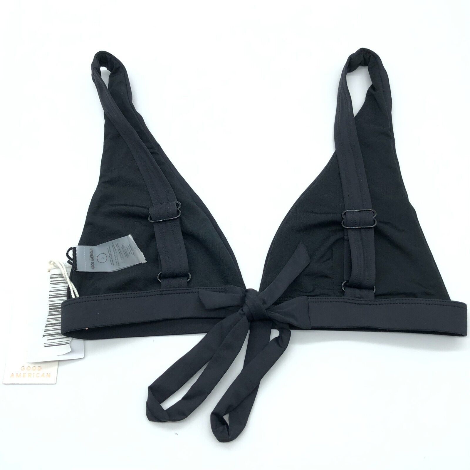 Primary image for Good American Sexy Boost Bikini Top Triangle Stretch Black 3 US L