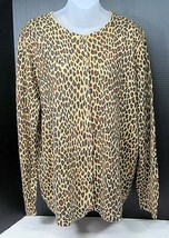 Sag Harbor Womens Cheetah Sweater Sz 1X Button Down In Great Shape   A5 - £15.82 GBP