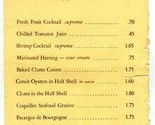 Cain&#39;s Lobster House Menu Fore River Bridge Route 3A North Weymouth Mass... - $17.80