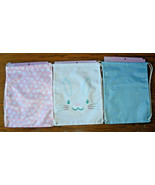 NEW Spritz Easter Bags nylon cinch sack white bunny pink floral or blue ... - £3.14 GBP