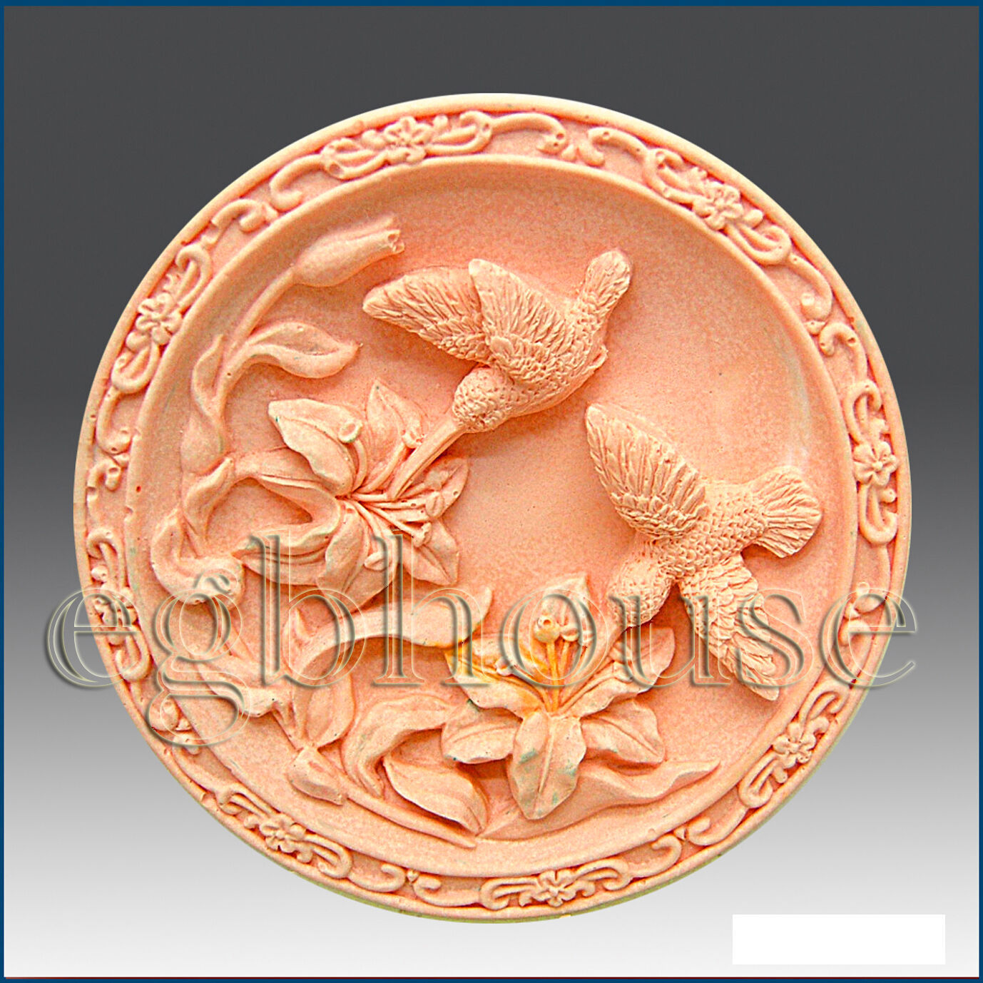 Garden~Lily with classic frame-2D silicone Soap/polymer/clay/cold porcelain mold - £20.25 GBP