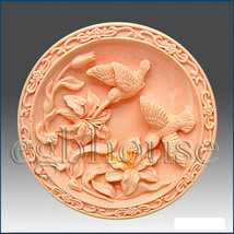 Garden~Lily with classic frame-2D silicone Soap/polymer/clay/cold porcel... - $25.74