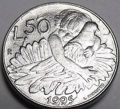 San Marino 50 Lire 1995 Gem Unc~Child Hugging a Bird~Wildlife - £5.58 GBP