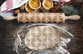 Engraved rolling pin. Original shape. RUGBY pattern. Laser Engraved for cookies. - £21.97 GBP