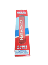 Toysmith Metal HARMONICA 10 Hole Musical Instrument 4 inch NEW Red - $7.99