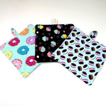 NEW- Set of 3 handmade potholders, donuts, cupcakes, ice cream sandwiches - £16.36 GBP