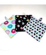 NEW- Set of 3 handmade potholders, donuts, cupcakes, ice cream sandwiches - $21.18
