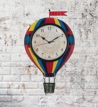 Colorful Hot Air Balloon Clock - Wall Hanging - £31.31 GBP