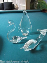 Crystal figurines, penguin 7&quot;, dolphin 5&quot; duck 5 1/2&quot;[*a2] - £56.13 GBP