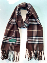 Men&#39; Womens Winter Warm Scotland Made 100% Cashmere Scarf Plaid Dark Brown #S305 - £6.24 GBP