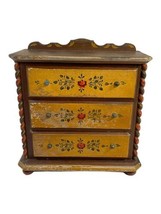 Vintage Reuge Swiss Musical Movement Wood Music Jewelry Box Three Drawer... - $186.99