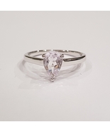 1 ct Natural pale Amethyst pear 925 sterling silver ring - £16.72 GBP