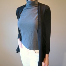 Vince Camuto Knit Illusion Cardigan Women&#39;s Size Medium Black Sweater - £7.90 GBP