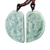 Burma Jade Phoenix and Dragon Pendant Jewelry for Lovers Jewelry - $40.00