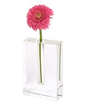 Modern Clear 6 Block Optical Crystal Vase - £75.14 GBP