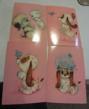 Vintage Hallmark fluffy puppies large postcards  - $33.25