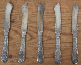 Set Lot 5 Vintage Antique Victorian Ornate Silverplate Art Nouveau Butte... - $59.39