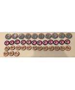 Large 37 Volunteers Pins /  Buttons Touching Lives Lifting Spirits Magic - $39.20