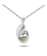 Mother&#39;s Love August w/ Peridot Silver Pendant/Necklace Cremation Urn fo... - $1,561.30 MXN