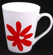 STARBUCKS Mug-Red Logo-Flower Heart-13 oz-Coffee Cup-Official-2014 - $9.49