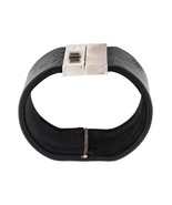 Helmut Lang 2004 Vintage Leather and Metal Cuff Bracelet - £303.83 GBP