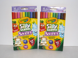 2 Boxes Crayola Silly Scents Sweet Washable Markers 10 Pens Each Box w/P... - £11.68 GBP