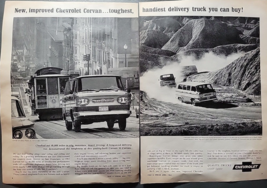 Vintage 1963 Chevrolet Corvan Delivery Truck Van 2 Page Print Ad - $8.59