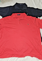2 Polo Ralph Lauren collared shirts golf Size 3XLT TALL Mens red black grey - £15.10 GBP