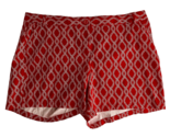 NWT Crown &amp; Ivy Curvy Caroline Red and White Chain Flat Front Shorts Siz... - £26.07 GBP