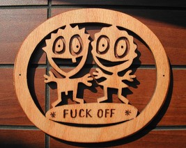 Fuck Off Door Sign Keep Out Signage No Soliciting House Plaque Funny Wood Signs - $35.00