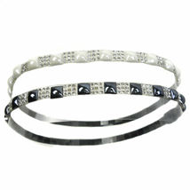 Rhinestones Thin Headband Headwrap w/ Beads Elastic Hairband 2 PCS - £15.95 GBP