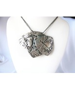 Triple Stack Dragonfly Shield Polymer Clay chain Necklace casual Fashion... - $473.21 MXN