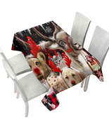 Funny Christmas Santas Reindeer Animals Tablecloth - €33,23 EUR+