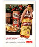 1950s Early Times Kentucky Straight Bourbon Whiskey PRINT AD Christmas BX1 - $6.64