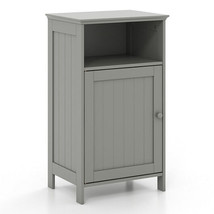 Bathroom Freestanding  Adjustable Shelf Floor Storage Cabinet-Gray - Color: Gra - £97.33 GBP