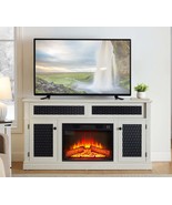 58&quot; White TV Stand w/ Fireplace &amp; Storage - $7,113.44 MXN