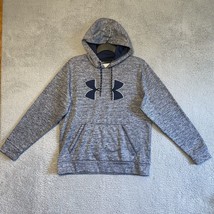 Under Armour Sweater Mens Small Blue Cold Gear Hoodie Logo Fleece UA Storm - £15.33 GBP
