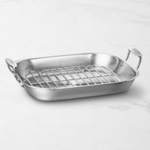 All-Clad 16 x 13 Inch Large Stainless-Steel Flared Roasting Pan with rack - £104.49 GBP