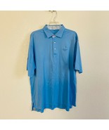 PETER MILLAR LG PINEHURST 1895 Mens Light Blue Golf Polo Shirt Logo - $29.35