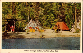 Vtg Postcard, Indian Village, Cedar Point-on-Lake Erie,  Sandusky, Ohio, PM 1962 - £5.13 GBP