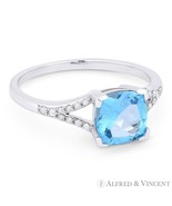Authenticity Guarantee

1.67ct Cushion Cut Blue Topaz &amp; Diamond 14k Whit... - $504.89