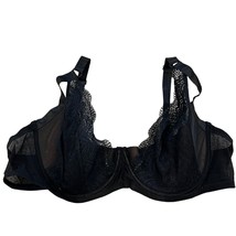 Adore Me Black Lace Lightly Lined Underwire Balconette Bra 44D NWT - £21.48 GBP