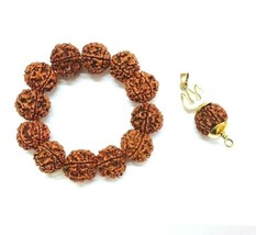 Sei Bracciale Elasticizzato Mukhi Rudraksha + 6 Pendenti Mukhi Trishul... - £54.03 GBP