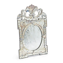 Antiqued French Restoration Rococo Venetian Intricate Crown Palace Mirror  - $1,984.02